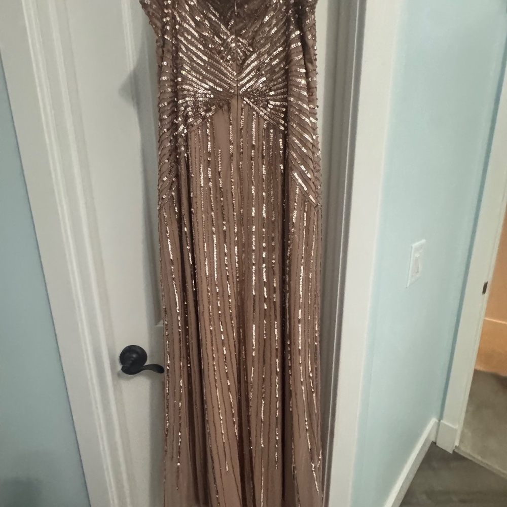 Adrianna Papell Size 14 Rose/blush sequins - Picture 4 of 10